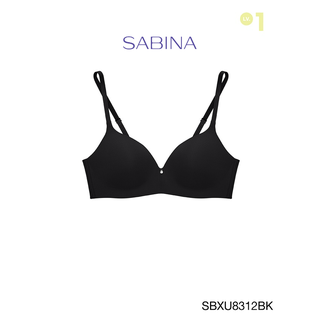 Sabina เสื้อชั้นใน Invisible Wire (ไม่มีโครง) Seamless Fit รุ่น Pretty Perfect  รหัส SBXU8312BK สีดำ