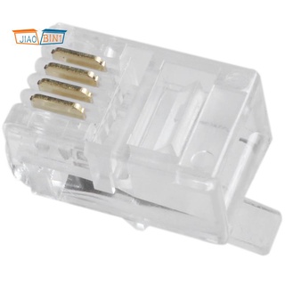 Clear plastic 30 pcs 4P4C connector RJ9 phone adapter