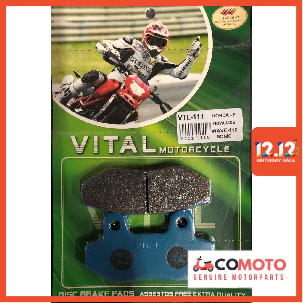 Honda Hurricane Wave100 (SG) Wave110 (SG) ผ้าเบรคหน้า Racing VITAL