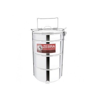 Zebra Food Container ปิ่นโตบัดดี้ 14 ซม. 3 ชั้น แถมชั้นเครื่องเคียง