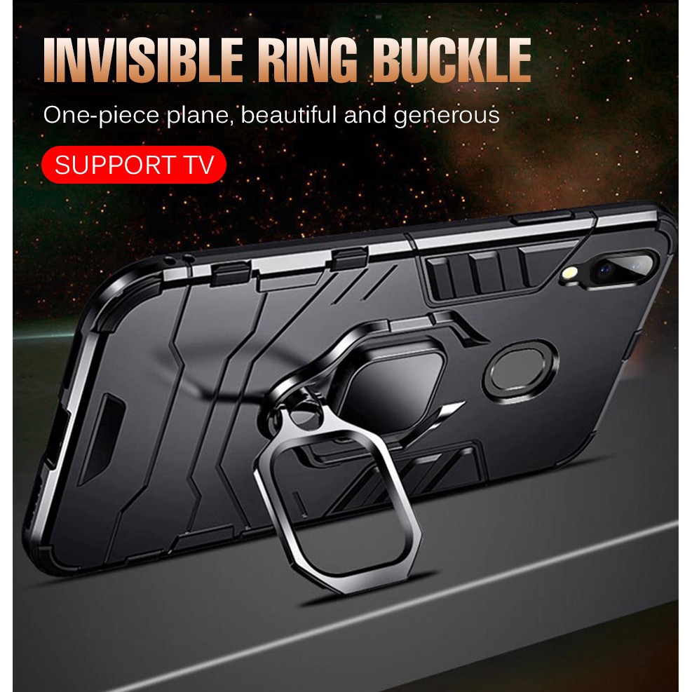 เคสไฮบริด มีแหวนตั้งได้ เคสกันกระแทก Huawei Nova3 3i Nova 4 5 5pro 5iPRO เคสไ เคสโทรศัพท์แม่เหล็กกันกระแทกเคสแข็ง stand Holder Car Ring Phone Case Cover