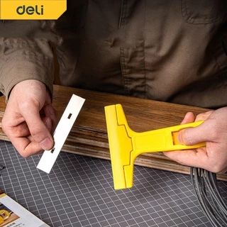 [ฟรีใบมีด] Deli ขูดลอกฟิล์ม มีดขูดสี มีดขูดทำความสะอาดกระจก พร้อมใบมีด มีใบมีด 10 เเละไม่มีใบมีด Plastic Scraper