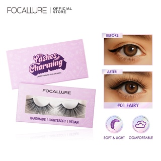 Focallure ขนตาปลอม 3D นุ่ม น้ําหนักเบา สบาย ดูเป็นธรรมชาติ แฮนด์เมด คุณภาพดี