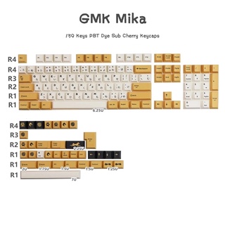 Gmk Mika Clone 139-Key PBT ปุ่มกดคีย์บอร์ด 6.25U 7U ลายเชอร์รี่ สไตล์ญี่ปุ่น