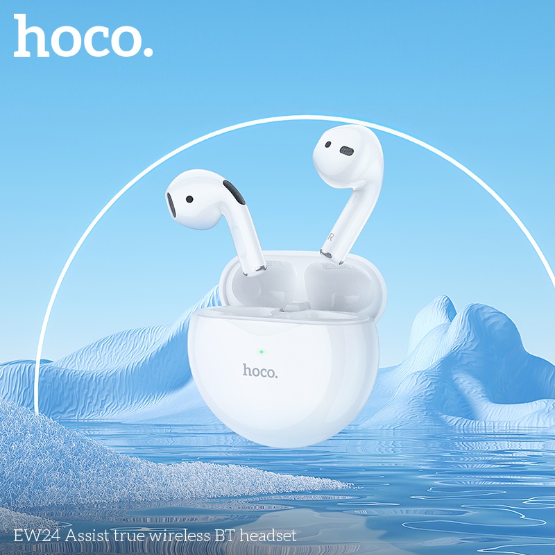 [ใหม่] Hoco EW24 หูฟังไร้สาย True Bluetooth 5.3 หูฟัง TWS หูฟังไมโครโฟนในตัวในหูแฮนด์ฟรีหูฟังเพลงสําหรับ & Android Universal หูฟัง