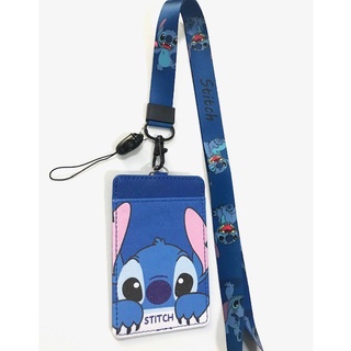 STITCH BF สายคล้องคอ สายคล้องบัตร ที่ใส่บัตร ซองใส่บัตร ที่ใส่บัตร พร้อมสายคล้องคอ ลาย STITCH BF สติทช์  งานดี BY PMYL