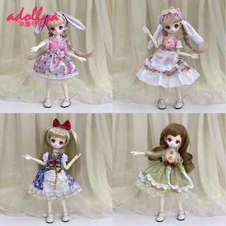 Adollya ชุดเสื้อผ้าตุ๊กตา BJD 1/6 ลายดอกไม้ สําหรับเด็กผู้หญิง