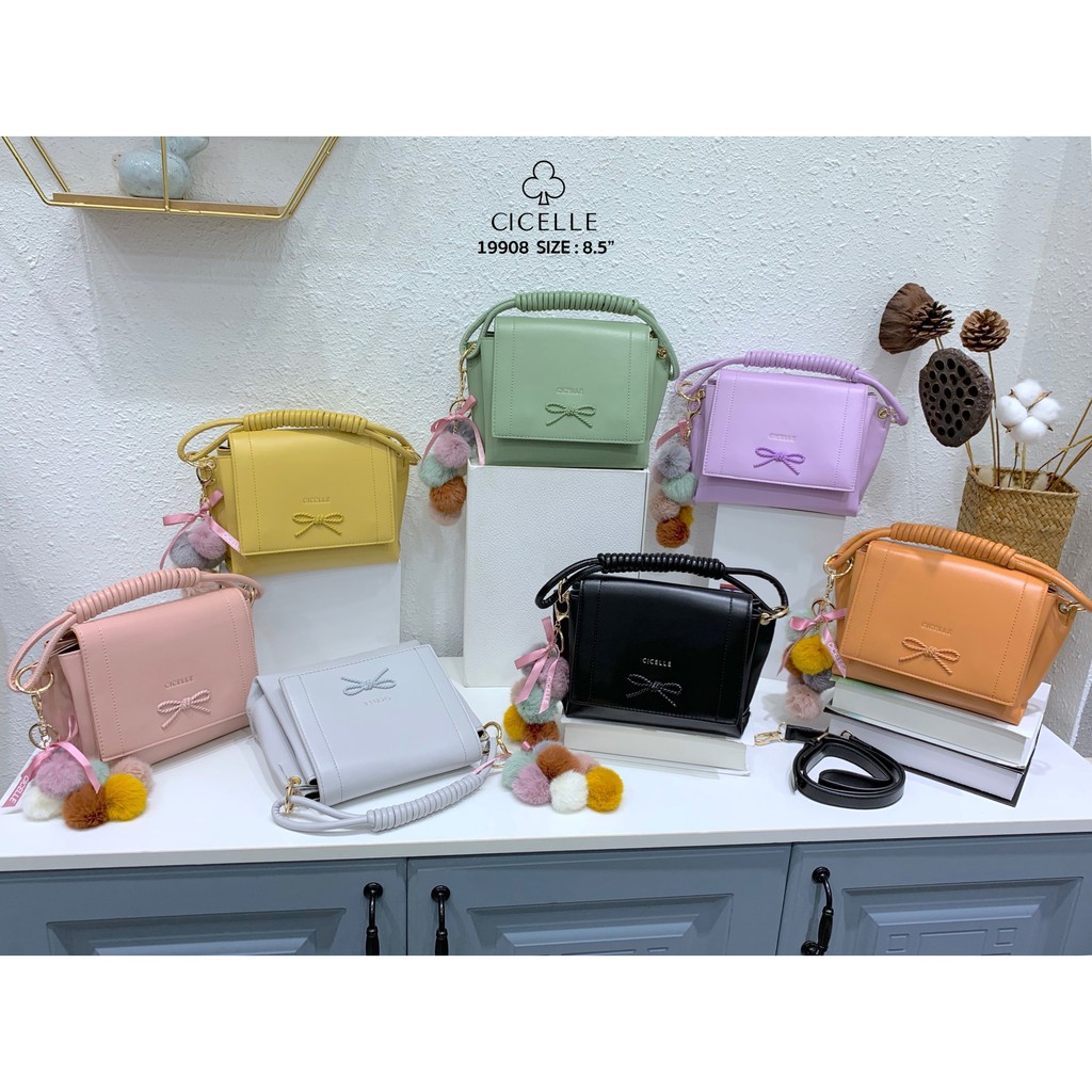 กระเป๋าแบรนด์ CICELLE (ซี-เซล) #19908 สีสันสดใส แถมฟรีพวงกุญแจ รับตรงจาก Shop