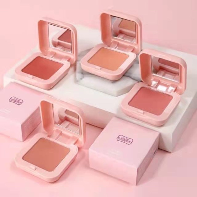 ปัดแก้ม (พร้อมส่ง)Lameila Colour Geometry บลัชออนโทนส้ม ชมพูพีช ส้มพีช เนื้อดี สีสวย ติดทน