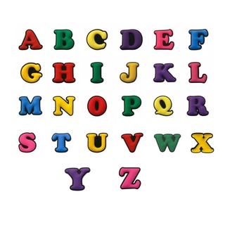 ตัวอักษรสี A-Z Jibbitz แฟชั่น DIY ถอดได้ รองเท้าแตะ shoe charms Crocs pvc accessories ของขวัญคริสต์มาสสำหรับเด็ก รองเท้าบุรุษและอุปกรณ์รองเท้าผู้หญิง