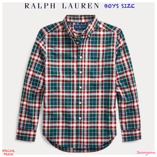 RALPH LAUREN PLAID COTTON POPLIN SHIRT ( BOYS SIZE 8-20 YEARS )