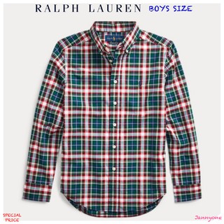 RALPH LAUREN PLAID COTTON POPLIN SHIRT ( BOYS SIZE 8-20 YEARS )