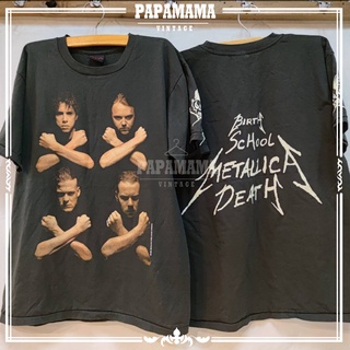 METALLICA SCHOOL @1992 ผ้าร้อย ฟอกนุ่ม สีเฟดเทา เสื้อวง เสื้อทัวร์ วงเมทาริก้า