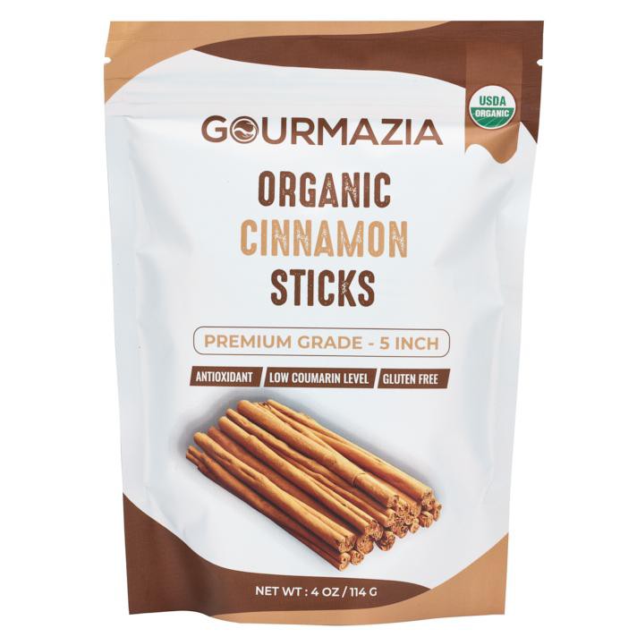 อบเชย แท่ง  ซีลอน 5" 100% CEYLON CINNAMON STICK ORGANIC From Sri Lanka Alba Grade A, USDA Certified 