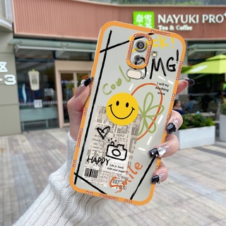 สําหรับ Samsung Galaxy J8 2018 เคส ดีไซน์ใหม่ บาง อิโมติคอน กันกระแทก เคสนิ่ม รูปแบบ ฝาครอบแบบเต็ม แองเจิลอาย เคสป้องกันกล้อง