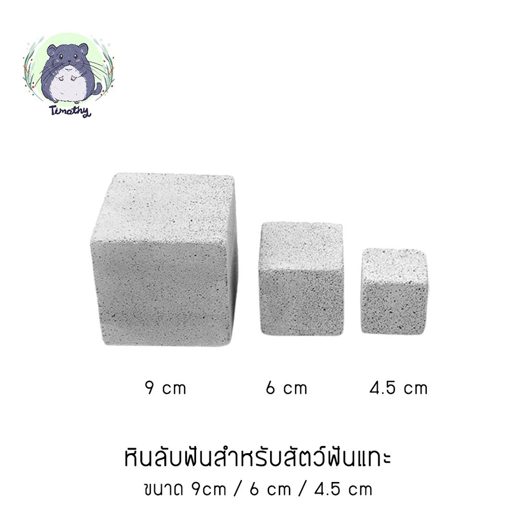 หินลับฟัน ทรงสี่เหลี่ยมจัตุรัส สำหรับสัตว์ฟันแทะ (9 cm 6 cm 4.5 cm) กระต่าย ชินชิลล่า ชินชิล่า แกสบี้ นก แฮมสเตอร์