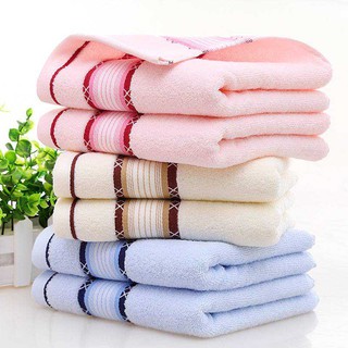 ผ้าเช็ดหน้า เช็ดผม เนื้อผ้า COTTON 100 % ผิวสัมผัสนุ่ม ขนาด 34X74 มี 3 สี NX