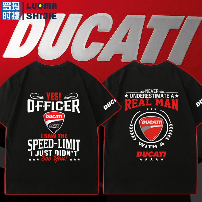 [COD]รถจักรยานยนต์หนักและรถจักรยานยนต์วัฒนธรรมพอร์ตสไตล์เสื้อยืดผู้ชาย Ducati Ducati รถจักรยานยนต์ผู้ชายเสื้อยืดแขนสั้นผ