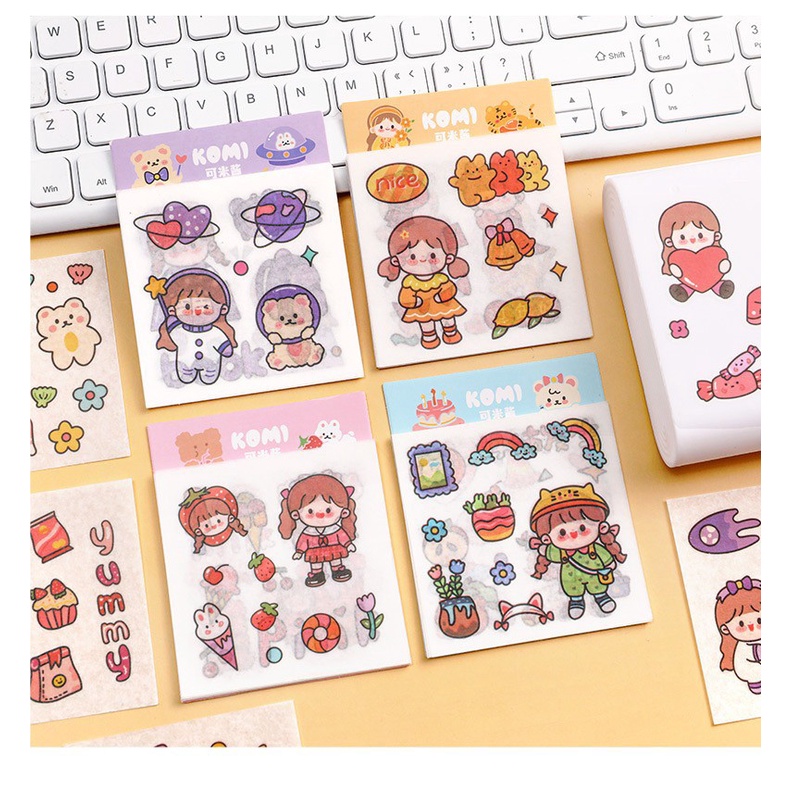 สติ๊กเกอร์ลายการ์ตูน 12แผ่น/ชุด สติ๊กเกอร์ติดสมุดหนังสือ ติดกระบอกน้ำ แก้วน้ำ ขวดน้ำน่ารัก