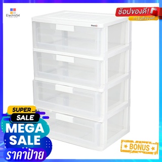 ตู้ลิ้นชัก 4 ชั้น STACKO MAX(L) 58.5x41x88 ซม. สีใส4 DRAWER STACKO MAX(L) 58.5X41X88CM CLEAR