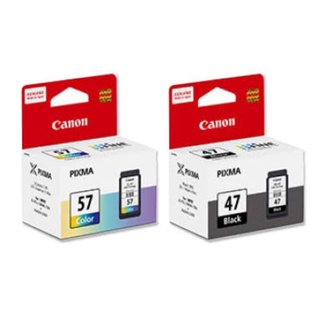 Canon PG-47 + CL-57 ตลับหมึกอิงค์เจ็ท แคลนอลรุ่นE400 E410 E460 E480 สีดำ และ สี 1 set ของแท้