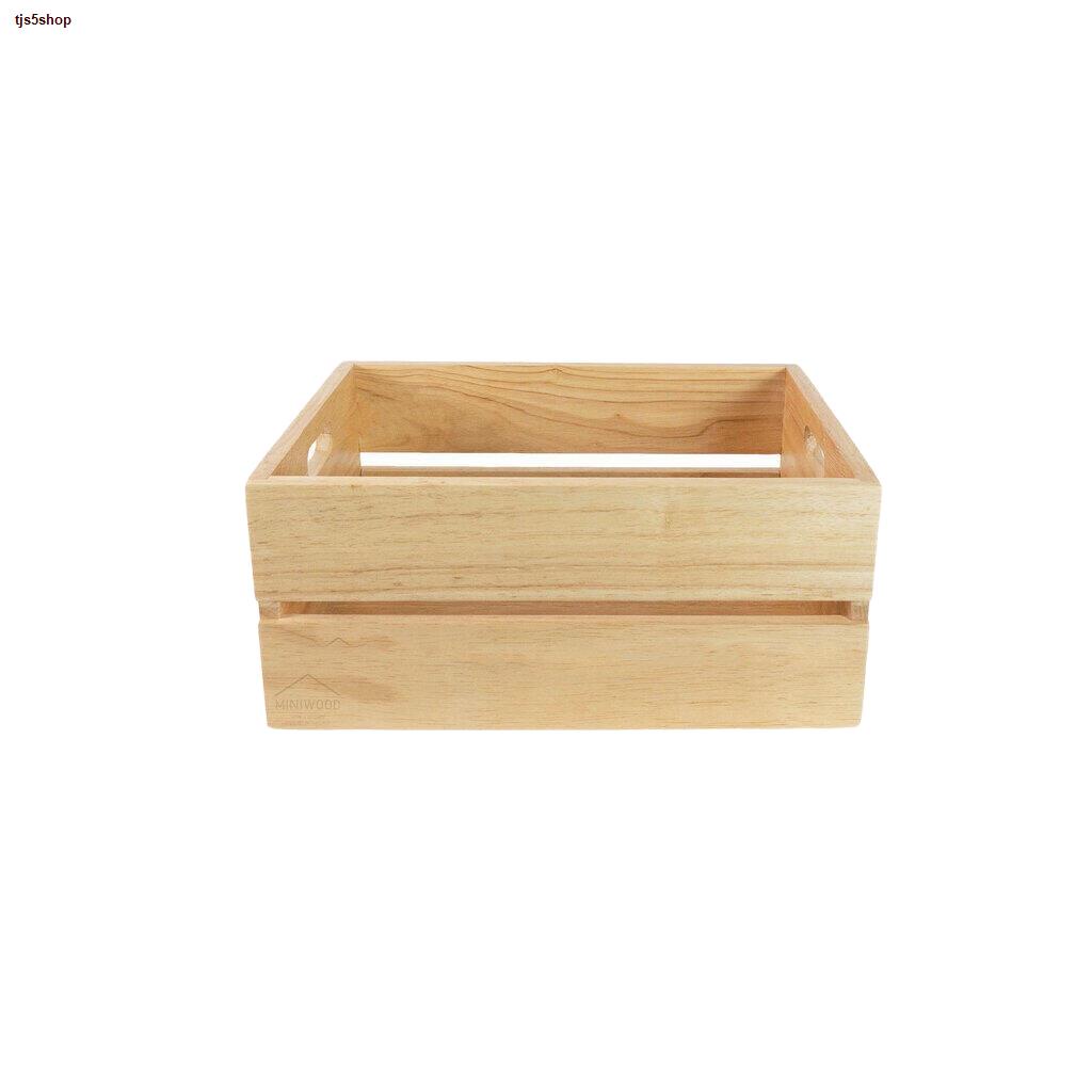 จัดส่งจากกรุงเทพMINIWOOD ลัง ลังไม้ กล่องไม้ wooden box ชั้นวางของ DIY ไม้ยางพารา SIZE M 35x27x15.5