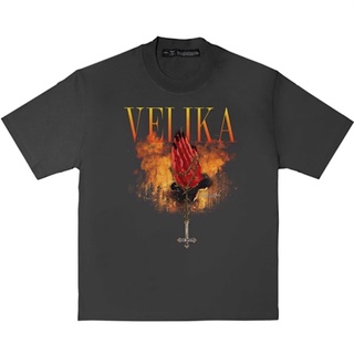 เสื้อยืดผ้าฝ้ายพิมพ์ลายแฟชั่น VELIKA Sinners Prayer Oversized T-Shirt