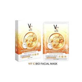 Vit C Bio Facial Mask มาร์คน้องฉัตร มาร์ควิตซีเกาหลี 33 ml.