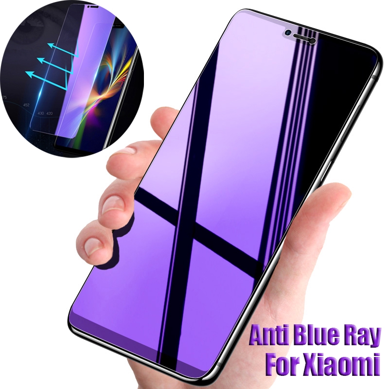 สุญญากาศ กันแสงสีฟ้า ฟิล์มกระจกเต็มจอ Anti Blue Ray Xiaomi Mi Redmi Note 6 7 8 9 Pro 9T 10 A3 A2 Lite PocoPhone F1 X2 Black Shark 2