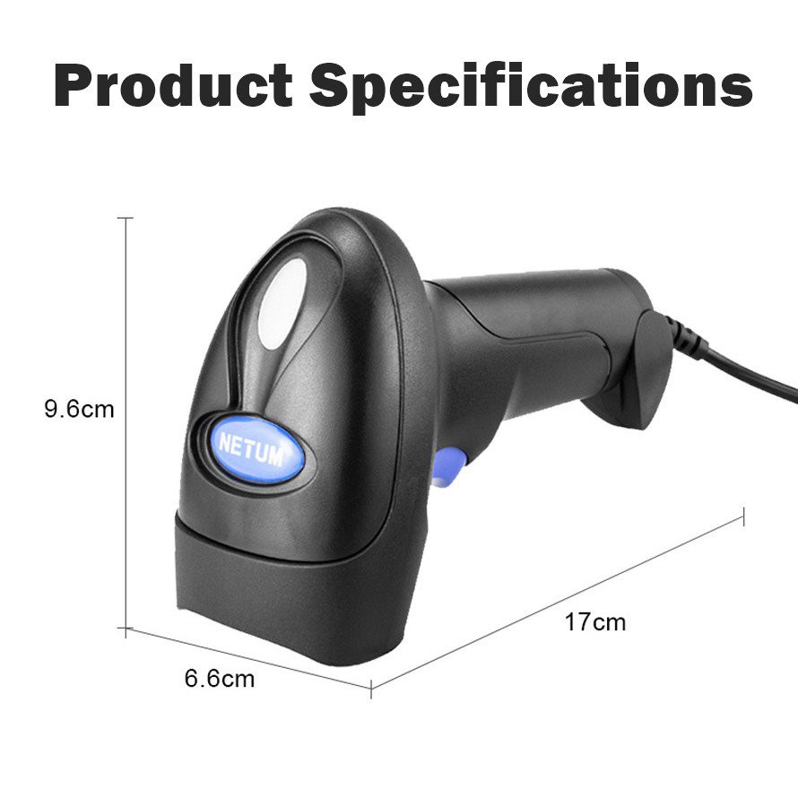 NETUM Barcode Scanner 2D Wireless QR Code Scan CCD Screen Scanning POS ...