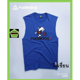 rudedog เสื้อแขนกุดชาย รุ่น Surfสีฟ้าโอเชี่ยน