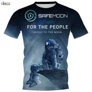 เสื้อยืดลําลองสําหรับผู้ชายแขนสั้นพิมพ์ลาย CLOOCL Safemoon Hodl 3d