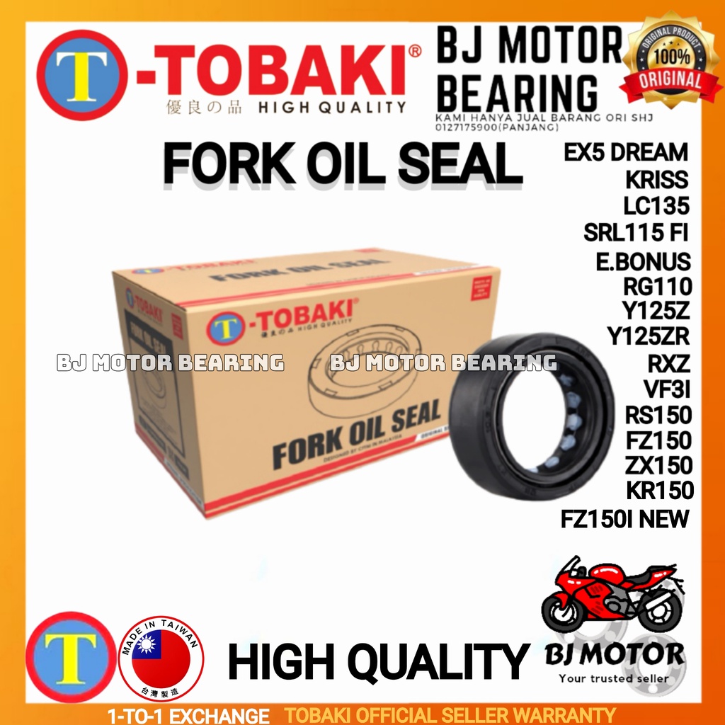 TOBAKI FRONT FORK ซีลน้ํามัน 1PC EX5 DREAM/KRISS/LC135/SRL115FI/BONUS/G110/Y125Z/Y125ZR/RXZ/TXR150/Y
