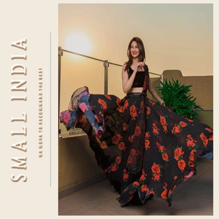 {**ส่งฟรี**} SMALL INDIA 💖✨ Heavy Digital Print Georgette 💖✨ Lehenga Choli