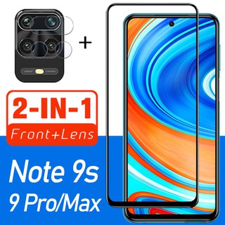 2 in 1 Xiaomi note 9s Full-coverage กระจกนิรภัย xiaomi redmi note 9 pro max/note 9+ 9pro กล้อง สําหรับ