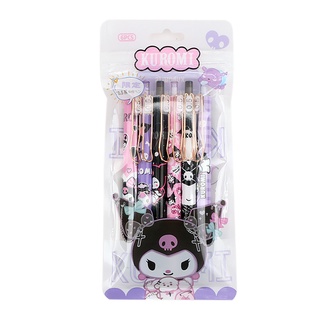 Sanrio เครื่องเขียน Kuromi ปากกากด 0.5 มม. ลาย Hellokitty Kawaii Pompom Purin สําหรับนักเรียนหญิง