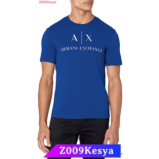 Z009Kesya เสื้อยืดสีพื้น AX Armani Exchange Mens Ax Armani Exchange Short Sleeve Logo Crewneck T-Shirt sale Armani Exch