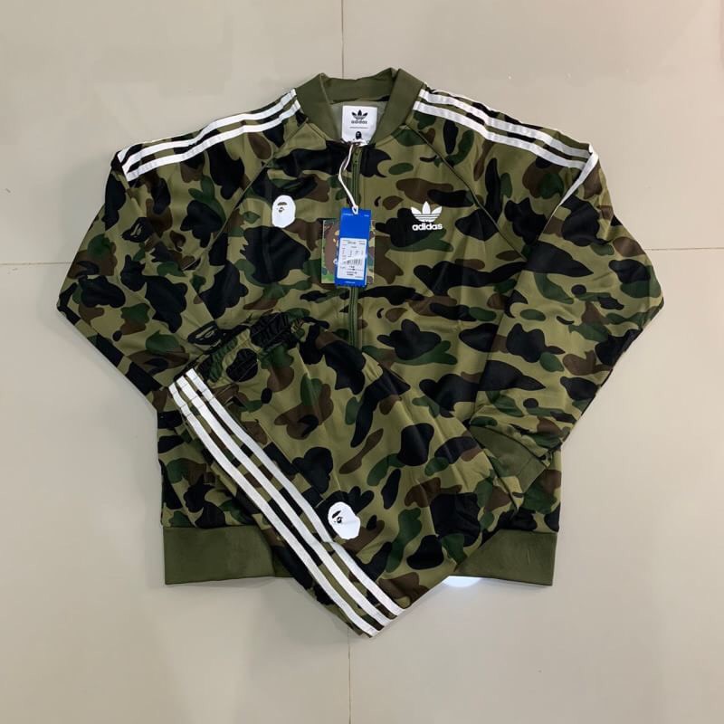 bape x adidas adicolor track top olive cargo