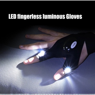 [Night Light] ถุงมือกันน้ําพร้อมไฟ Led สําหรับตกปลาขี่จักรยานเดินป่าขี่จักรยาน