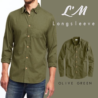 L’M men’s style เสื้อเชิ้ตแขนยาวผู้ชาย เสื้อเชิ้ตคอปกชาย  ผ้าoxford