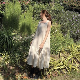 🍎 ลด45.-โค้ดWYQESS🍋nature.bkk - DR1964 เดรสชายระบาย