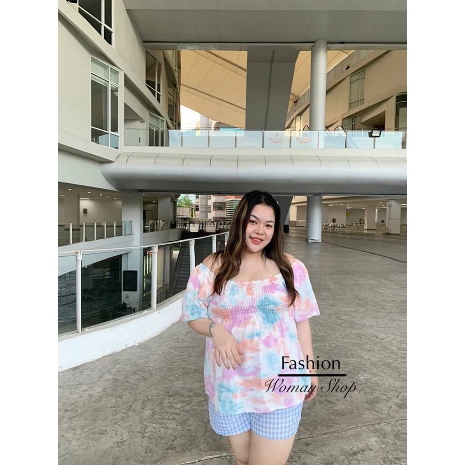 BB14 เสื้อสาวอวบ เสื้อผ้าแฟชั่นผู้หญิง แขนสั้นแขนบอลลูน แขนพอง สม็อครอบตัว ลายทาง เสื้อผ้าสาวอวบอ้วน ไซส์ใหญ่ ใส่สบาย thumbnail 4