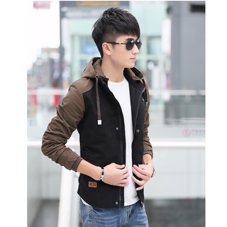 เสื้อแจ็คเก็ตฮู๊ด J028 (สีดำ)