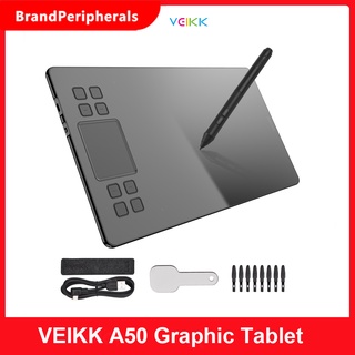 VEIKK A50 Graphics Drawing Tablet 10 x 6 Inch 8 Express Keys &amp;amp; Gesture Touch-Pad 8192 Levels Pressure Battery-free S