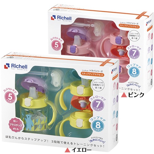 Richell TLI Step-up Bottle Mug Set 200ml.