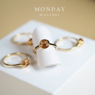 Mizuchol แหวนพลอยเสริมดวงวันจันทร์ LUCKY ME CITRINE RING