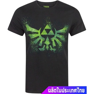 คอลูกเรือตำนานแห่งเซลด้าเสื้อยืดผู้ชาย Zelda Mens Green Triforce Logo T-Shirt The Legend of Zelda Short sleeve T-shirts