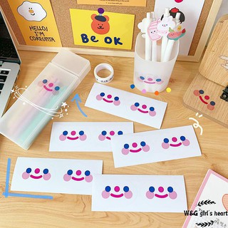 &lt;จัดส่ง 24 ชม.&gt; W&amp;G สติกเกอร์ลายหน้ายิ้ม สไตล์เกาหลี สำหรับตกแต่ง DIY