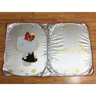 ลิขสิทธิ์แท้ เฮลโล คิตตี้ ที่บังแดดกระจกหน้ารถยนต์ 1 ชิ้น Hello Kitty Car Folding Front Window Sunshade