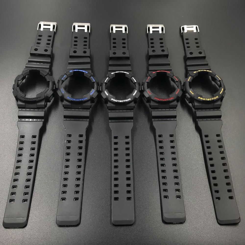 สายนาฬิกาข้อมือเรซิ่น สีดํา แบบเปลี่ยน สําหรับ Casio Watch GSHOCK Series Watch Frame GA110/GA100/GD120/GA140/GLS-GAX100